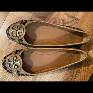 Tory Burch Shoes | Tory Burch Reva Raffia Straw Flats, Leopard Print